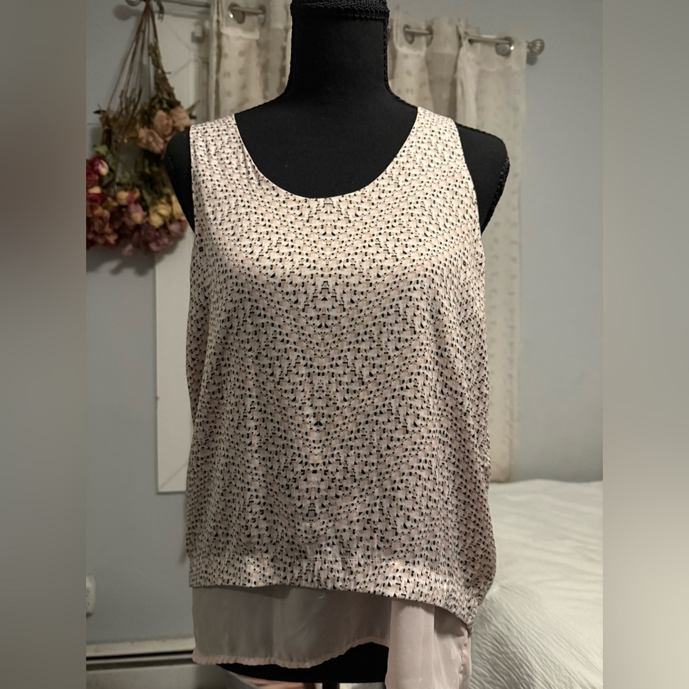 GAP Cream and Black Patterned Blouse